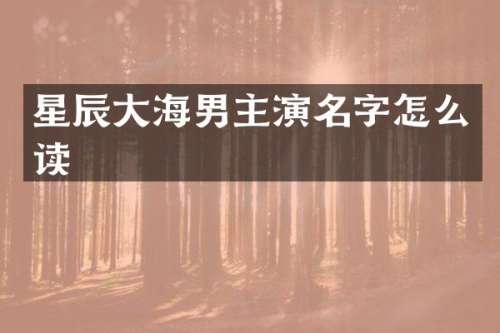 星辰大海男主演名字怎么读