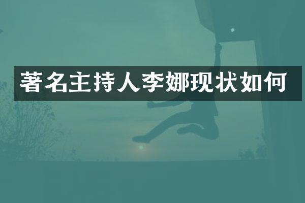 著名主持人李娜现状如何