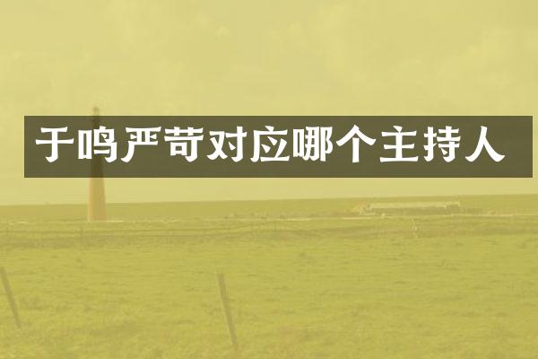 于鸣严苛对应哪个主持人