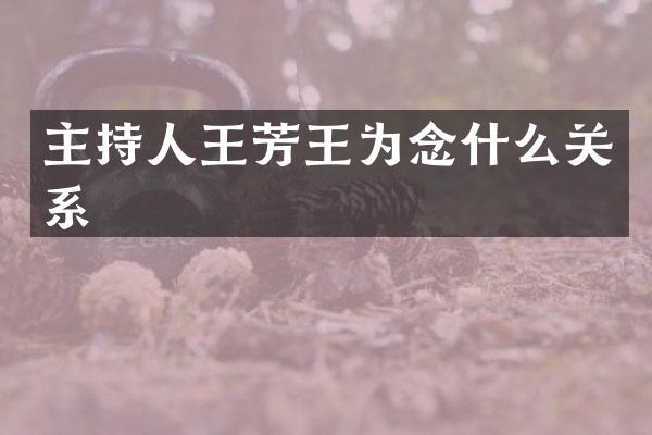 主持人王芳王为念什么关系