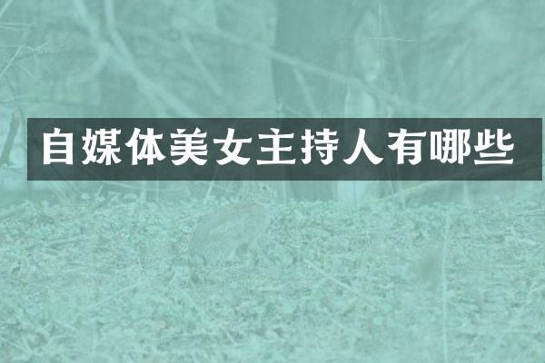 自媒体主持人有哪些