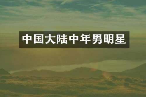 中国大陆中年男明星