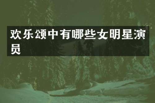 欢乐颂中有哪些女明星演员