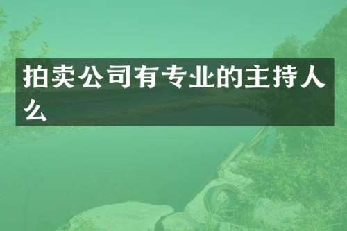 拍卖公司有专业的主持人么