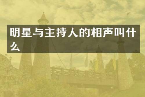 明星与主持人的相声叫什么