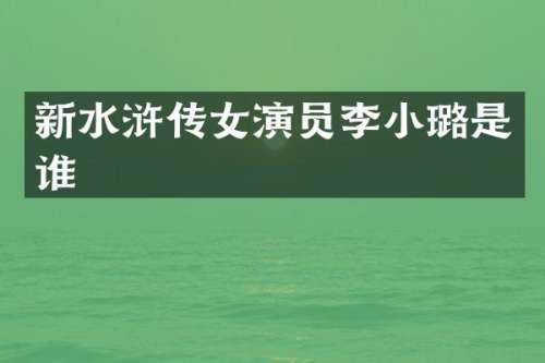 新水浒传女演员李小璐是谁