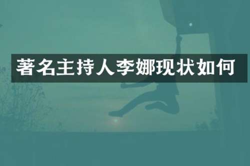 著名主持人李娜现状如何