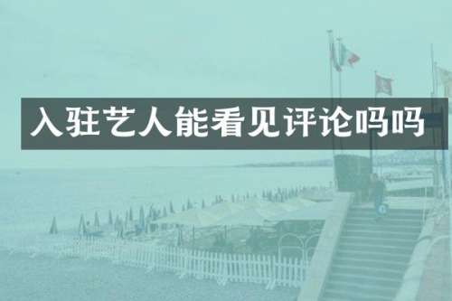 入驻艺人能看见评论吗吗