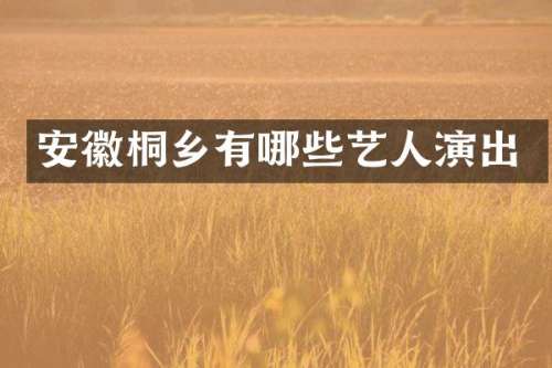 安徽桐乡有哪些艺人演出