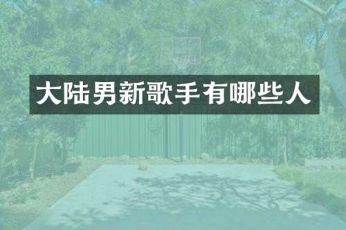 大陆男新歌手有哪些人