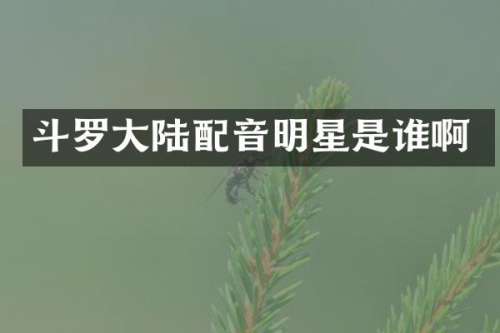 斗罗大陆配音明星是谁啊