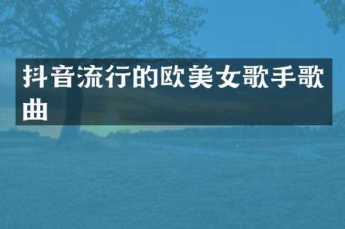 抖音流行的欧歌手歌曲