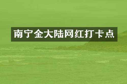 南宁金大陆网红打卡点