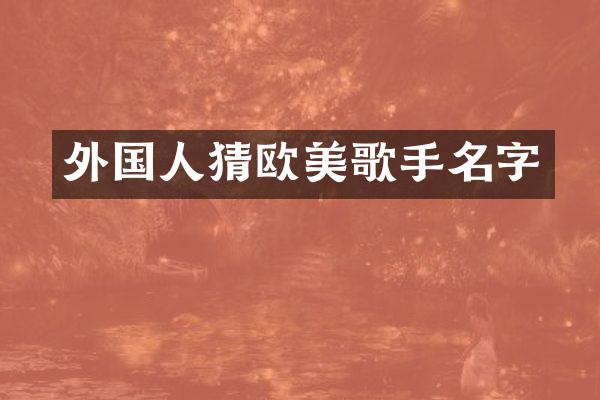 外国人猜欧美歌手名字