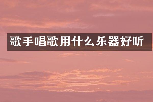 歌手唱歌用什么乐器好听