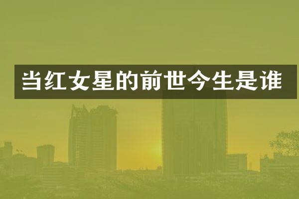 当红女星的前世今生是谁