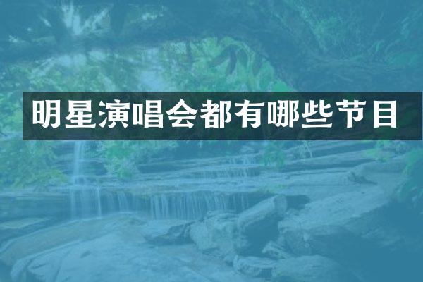 明星演唱会都有哪些节目