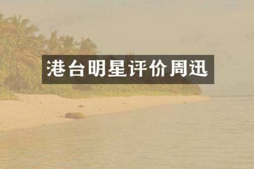 港台明星评价周迅