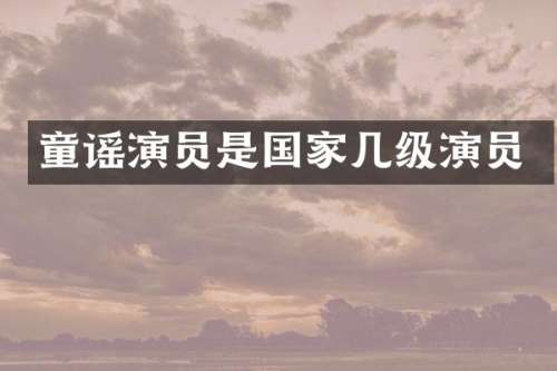 童谣演员是国家几级演员