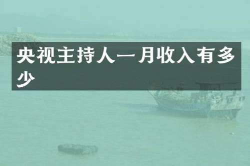 央视主持人一月收入有多少