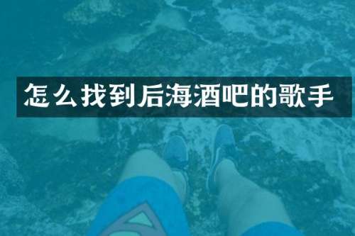 怎么找到后海酒吧的歌手