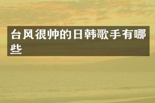 台风很帅的日韩歌手有哪些