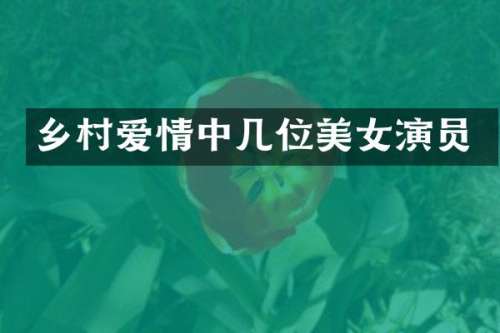 乡村爱情中几位演员