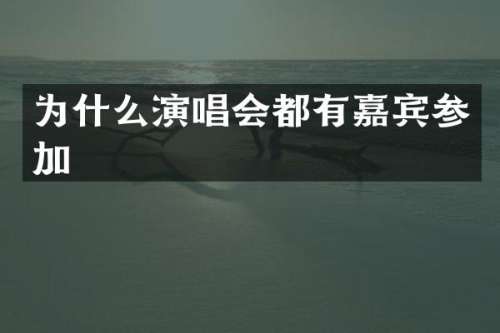 为什么演唱会都有嘉宾参加