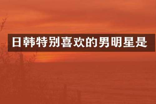 日韩特别喜欢的男明星是