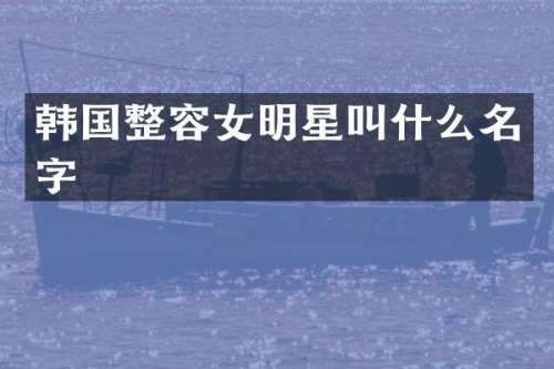 韩国整容女明星叫什么名字