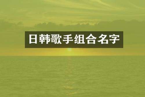 日韩歌手组合名字