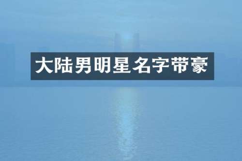 大陆男明星名字带豪
