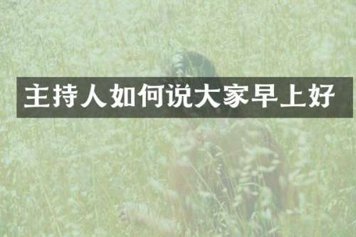 主持人如何说大家早上好
