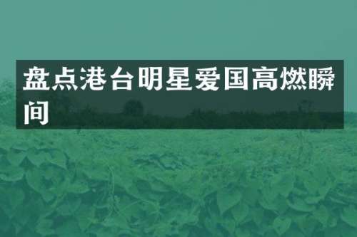 盘点港台明星爱国高燃瞬间