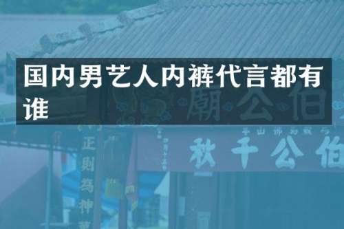 国内男艺人内裤代言都有谁