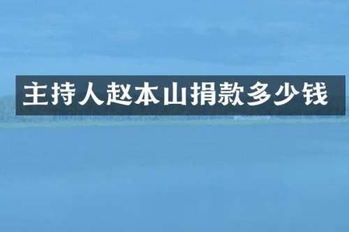主持人赵本山捐款多少钱