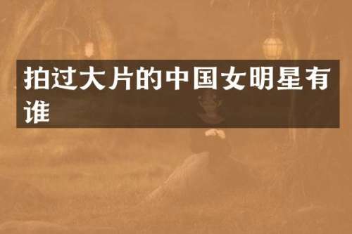 拍过大片的中国女明星有谁
