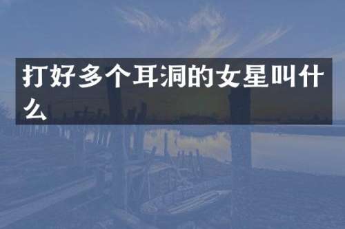 打好多个耳洞的女星叫什么