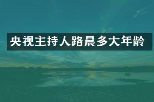 央视主持人路晨多大年龄