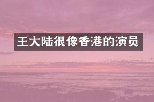 王大陆很像香港的演员