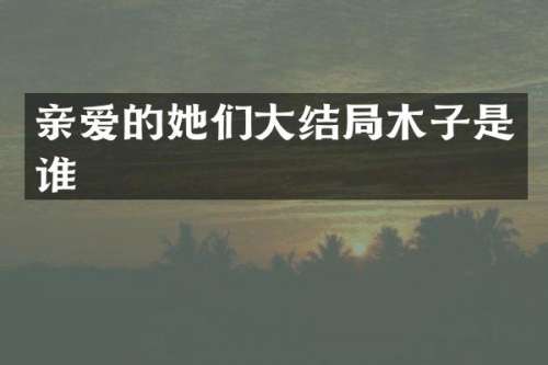 亲爱的她们大结局木子是谁