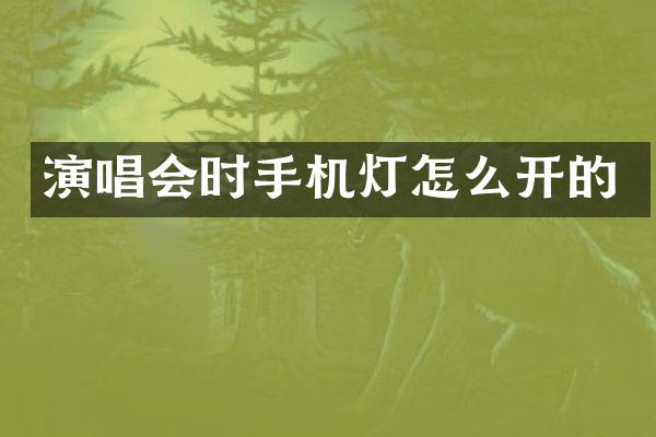 演唱会时手机灯怎么开的