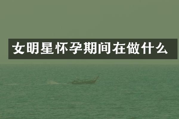 女明星怀孕期间在做什么