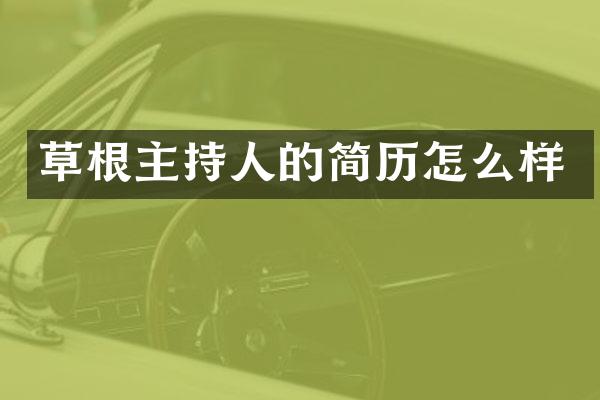 草根主持人的简历怎么样
