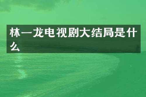 林一龙电视剧大结局是什么
