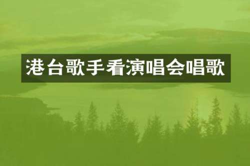 港台歌手看演唱会唱歌