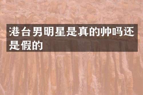 港台男明星是真的帅吗还是假的