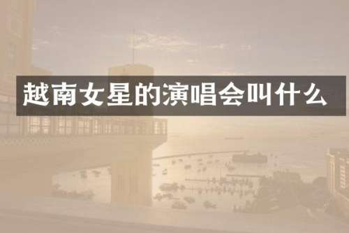 越南女星的演唱会叫什么
