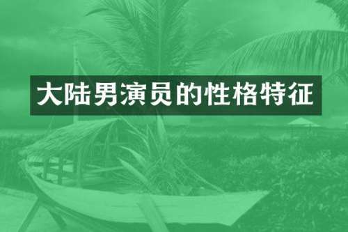 大陆男演员的性格特征