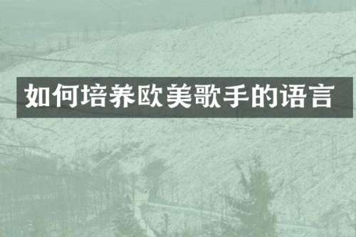 如何培养欧美歌手的语言